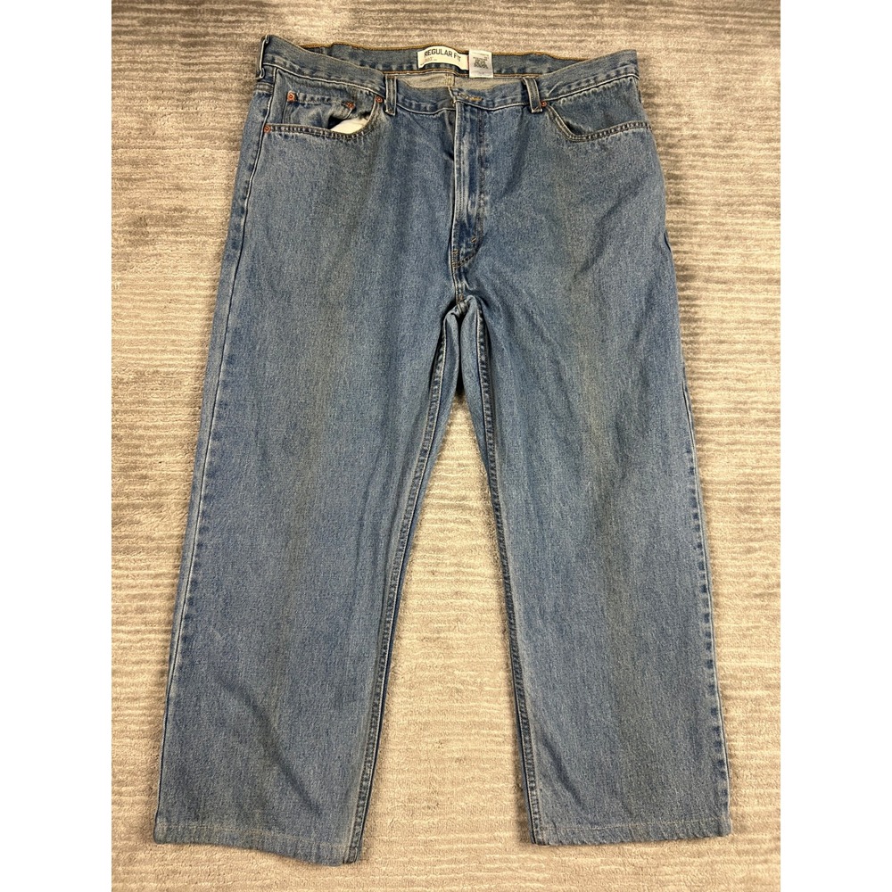 Levi's Jeans Mens 42x30 Blue 505 Regular Fit Straight Leg Medium Wash Denim